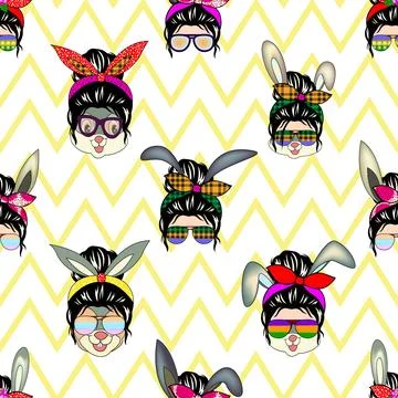 Seamless repeating pattern celebrating festive easter during spring 스톡 일러스트