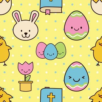 Seamless repeating pattern celebrating festive easter during spring 스톡 일러스트
