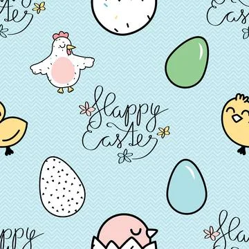 Seamless repeating pattern celebrating festive easter during spring Stock Illustration
