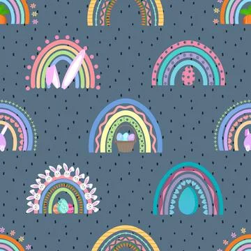 Seamless repeating pattern celebrating festive easter during spring Illustrazione stock