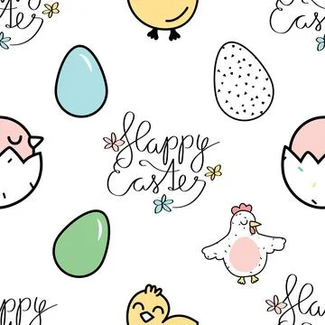 Seamless repeating pattern celebrating festive easter during spring Stock Illustration