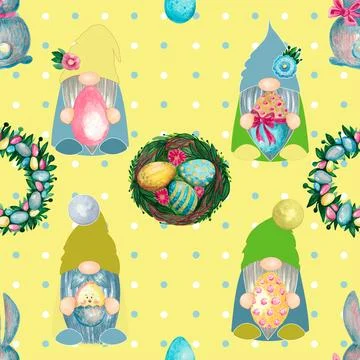 Seamless repeating pattern celebrating festive easter during spring Stock Illustration