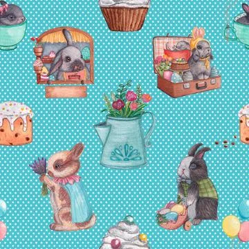 Seamless repeating pattern celebrating festive easter during spring Stockillustratie