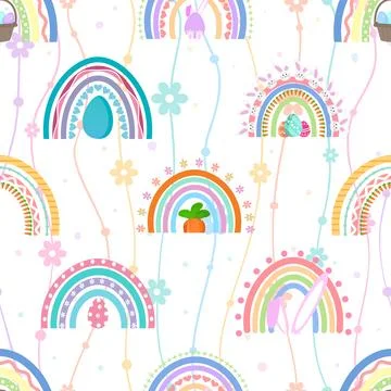 Seamless repeating pattern celebrating festive easter during spring Stockillustratie
