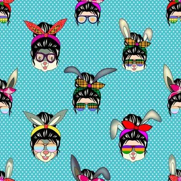 Seamless repeating pattern celebrating festive easter during spring 스톡 일러스트