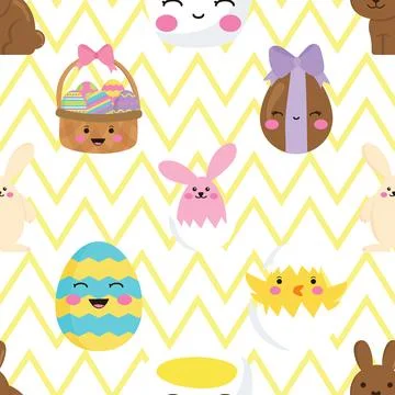 Seamless repeating pattern celebrating festive easter during spring Stock Illustration