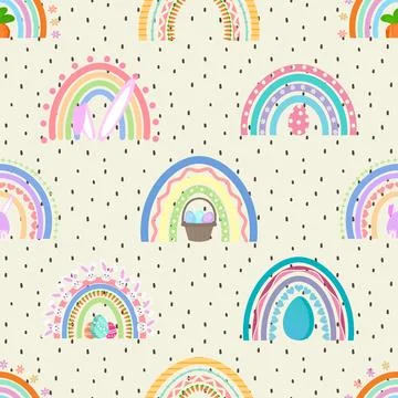 Seamless repeating pattern celebrating festive easter during spring Stock Illustration