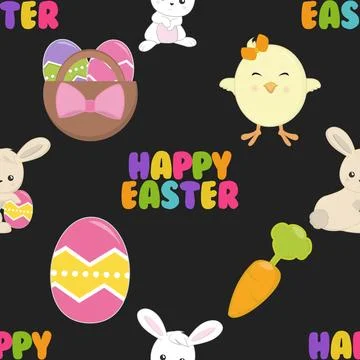 Seamless repeating pattern celebrating festive easter during spring 스톡 일러스트