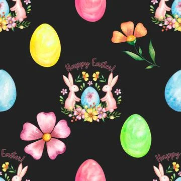 Seamless repeating pattern celebrating festive easter during spring イラスト素材