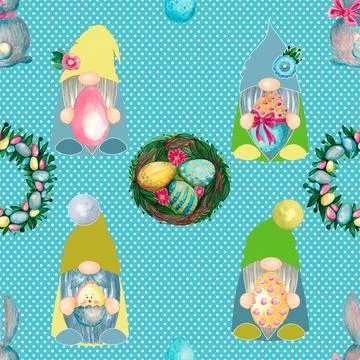 Seamless repeating pattern celebrating festive easter during spring Stock Illustration