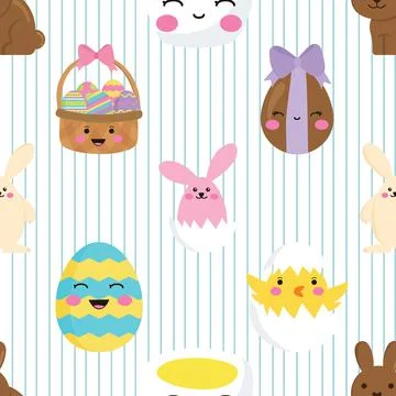 Seamless repeating pattern celebrating festive easter during spring Stock Illustration