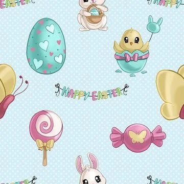 Seamless repeating pattern celebrating festive easter during spring 스톡 일러스트