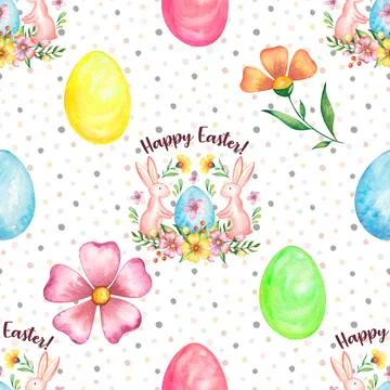 Seamless repeating pattern celebrating festive easter during spring イラスト素材