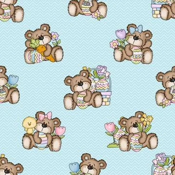 Seamless repeating pattern celebrating festive easter during spring 스톡 일러스트