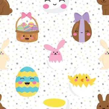 Seamless repeating pattern celebrating festive easter during spring Stock Illustration