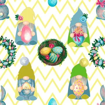 Seamless repeating pattern celebrating festive easter during spring Stock Illustration