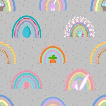 Seamless repeating pattern celebrating festive easter during spring Stock Illustration