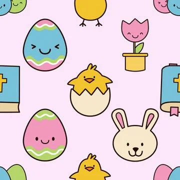 Seamless repeating pattern celebrating festive easter during spring Stockillustratie