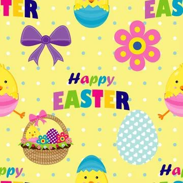 Seamless repeating pattern celebrating festive easter during spring Stock Illustration