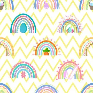 Seamless repeating pattern celebrating festive easter during spring Stockillustratie