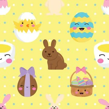 Seamless repeating pattern celebrating festive easter during spring Stock Illustration