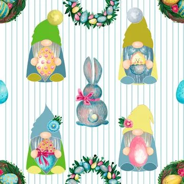 Seamless repeating pattern celebrating festive easter during spring Stock Illustration