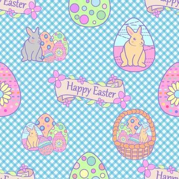 Seamless repeating pattern celebrating festive easter during spring Stock Illustration