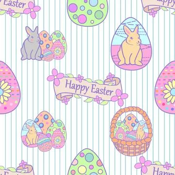 Seamless repeating pattern celebrating festive easter during spring Stockillustratie