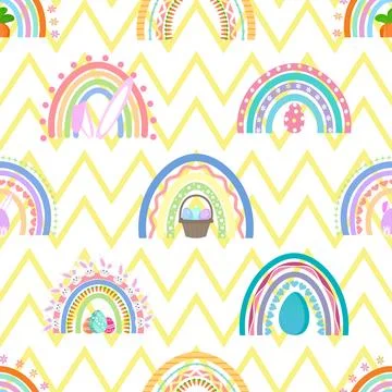 Seamless repeating pattern celebrating festive easter during spring 스톡 일러스트