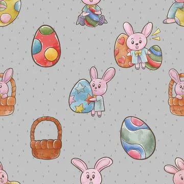 Seamless repeating pattern celebrating festive easter during spring 스톡 일러스트