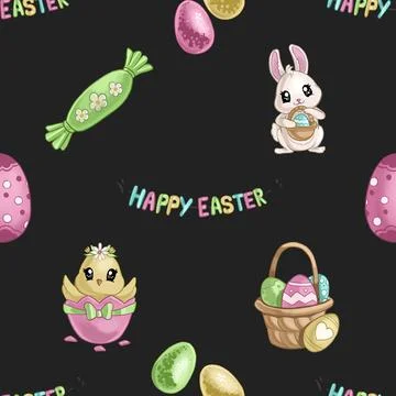 Seamless repeating pattern celebrating festive easter during spring 스톡 일러스트