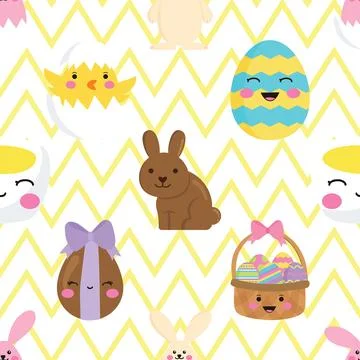 Seamless repeating pattern celebrating festive easter during spring 스톡 일러스트
