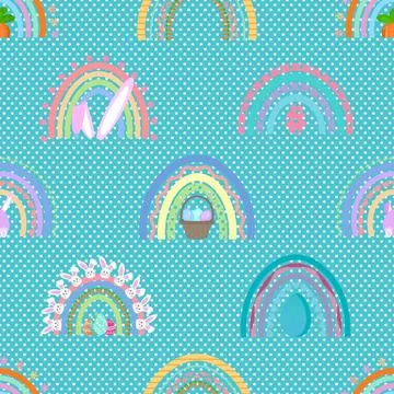 Seamless repeating pattern celebrating festive easter during spring Stock Illustration
