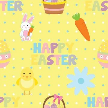 Seamless repeating pattern celebrating festive easter during spring Stock Illustration