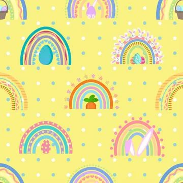 Seamless repeating pattern celebrating festive easter during spring イラスト素材