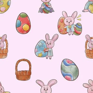 Seamless repeating pattern celebrating festive easter during spring Stock Illustration