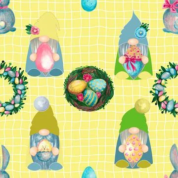 Seamless repeating pattern celebrating festive easter during spring Stock Illustration