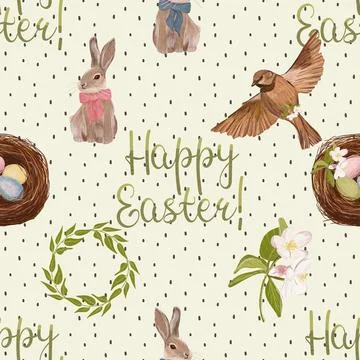 Seamless repeating pattern celebrating festive easter during spring 스톡 일러스트