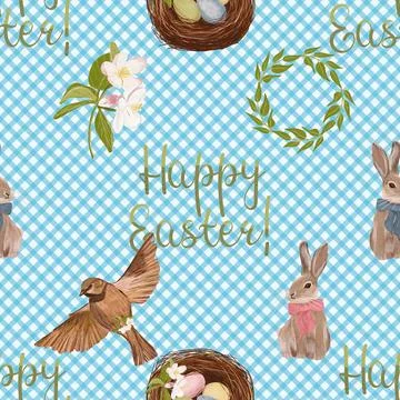 Seamless repeating pattern celebrating festive easter during spring Stock Illustration