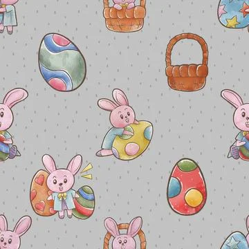 Seamless repeating pattern celebrating festive easter during spring Stock Illustration