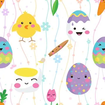 Seamless repeating pattern celebrating festive easter during spring Stock Illustration