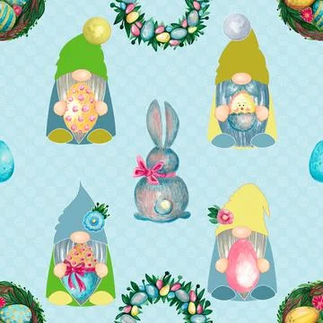Seamless repeating pattern celebrating festive easter during spring Stock Illustration