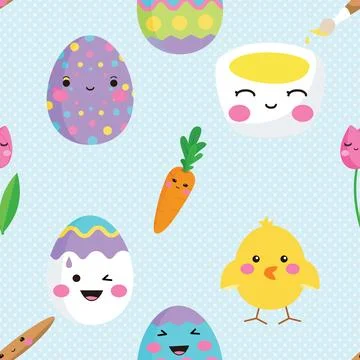 Seamless repeating pattern celebrating festive easter during spring Stock Illustration