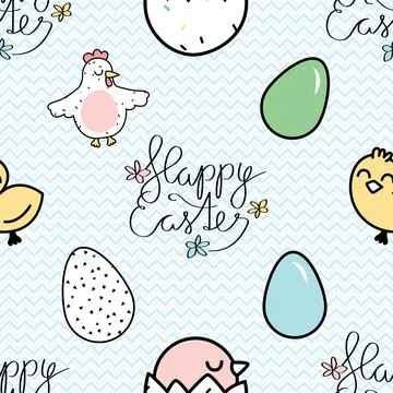 Seamless repeating pattern celebrating festive easter during spring イラスト素材