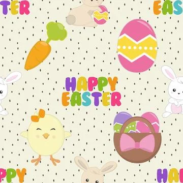 Seamless repeating pattern celebrating festive easter during spring 스톡 일러스트
