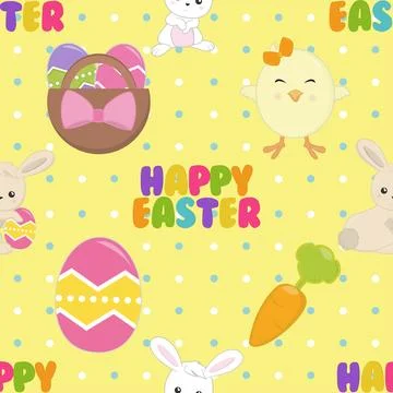 Seamless repeating pattern celebrating festive easter during spring Stock Illustration