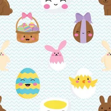 Seamless repeating pattern celebrating festive easter during spring Stock Illustration