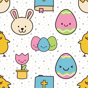 Seamless repeating pattern celebrating festive easter during spring Illustrazione stock