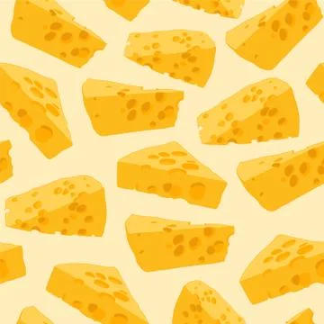 Seamless repeating pattern of cheese 库存插图