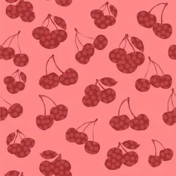 Seamless repeating pattern with cherries Stock Illustration